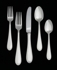 Everyday elegance, just like the London neighborhood for which the place settings were named. The Wedgwood Knightbridge flatware collection boasts a sophisticated beaded design in versatile stainless steel. Everyday elegance, just like the London neighborhood for which the place settings were named. The Wedgwood Knightbridge flatware collection boasts a sophisticated beaded design in versatile stainless steel.