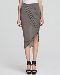This ultra-soft Helmut Lang skirt wraps and drapes across your silhouette for a unique and truly modern look this season. Lending fashion authority to your days and nights, this piece is one you simply have to own. This ultra-soft Helmut Lang skirt wraps and drapes across your silhouette for a unique and truly modern look this season. Lending fashion authority to your days and nights, this piece is one you simply have to own.