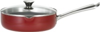 WearEver A8279784 Cook and Strain Nonstick Stainless Steel Handle Red Metallic Exterior 3.3-Quart Jumbo Cooker Fry Pan with Glass Lid Cookware, Red WearEver A8279784 Cook and Strain Nonstick Stainless Steel Handle Red Metallic Exterior 3.3-Quart Jumbo Cooker Fry Pan with Glass Lid Cookware, Red
