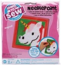 Colorbok Unicorn Learn To Sew Needlepoint Kit, 6-Inch by 6-Inch, Pink Frame Colorbok Unicorn Learn To Sew Needlepoint Kit, 6-Inch by 6-Inch, Pink Frame
