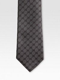 Handwoven silk jacquard with signature GG pattern.About 3.1 wideSilkDry cleanMade in Italy Handwoven silk jacquard with signature GG pattern.About 3.1 wideSilkDry cleanMade in Italy