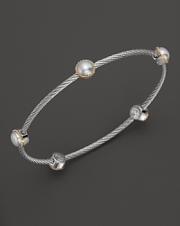 Charriol Stainless Steel Classique Bangle with Pearls Charriol Stainless Steel Classique Bangle with Pearls