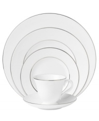 In 18th century England, Josiah Wedgwood, creator of the world famous Wedgwood ceramic ware, established a tradition of outstanding craftsmanship and artistry which continues today. The heirloom-quality Signet Platinum place settings pattern is designed for formal entertaining, in pristine white bone china banded with polished platinum. In 18th century England, Josiah Wedgwood, creator of the world famous Wedgwood ceramic ware, established a tradition of outstanding craftsmanship and artistry which continues today. The heirloom-quality Signet Platinum place settings pattern is designed for formal entertaining, in pristine white bone china banded with polished platinum.
