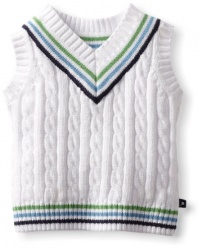 Kitestrings Baby-Boys Infant Cable Knit V-Neck Sweater Vest, White, 12 Months Kitestrings Baby-Boys Infant Cable Knit V-Neck Sweater Vest, White, 12 Months
