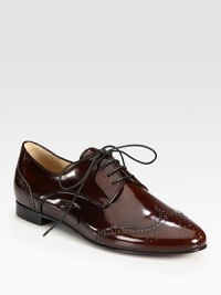 Spazzolato lace-up silhouette with traditional wingtip detail. Leather upperLeather liningLeather and rubber solePadded insoleMade in Italy Spazzolato lace-up silhouette with traditional wingtip detail. Leather upperLeather liningLeather and rubber solePadded insoleMade in Italy