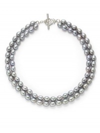 THE LOOKPearls collection7mm grey freshwater pearlsDouble strand silhouetteSterling silver setting Toggle closure THE MEASUREMENTLength, about 16ORIGINMade in USA THE LOOKPearls collection7mm grey freshwater pearlsDouble strand silhouetteSterling silver setting Toggle closure THE MEASUREMENTLength, about 16ORIGINMade in USA
