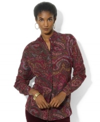 A sweeping paisley pattern lends a romantic element to Lauren Ralph Lauren's classic tunic, rendered in soft cotton voile. (Clearance) A sweeping paisley pattern lends a romantic element to Lauren Ralph Lauren's classic tunic, rendered in soft cotton voile. (Clearance)