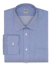 From Ike Behar, a sophisticated regular fit shirt rendered in a soft textured cotton with allover tonal stripes. From Ike Behar, a sophisticated regular fit shirt rendered in a soft textured cotton with allover tonal stripes.