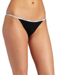 ck one Women's Cotton String Bikini, Black, Small ck one Women's Cotton String Bikini, Black, Small