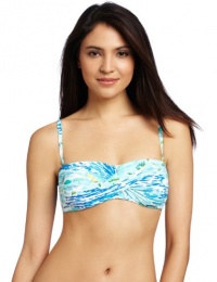 Lilly Pulitzer Women's Keene Bandeau Top, Resort White High Tide, Large