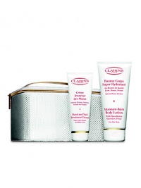 Be holiday party-pretty with the ultimate smoothers for hands, nails and body. Includes full-size Hand and Nail Treatment Cream and full-size Moisture-Rich Body Lotion. Be holiday party-pretty with the ultimate smoothers for hands, nails and body. Includes full-size Hand and Nail Treatment Cream and full-size Moisture-Rich Body Lotion.