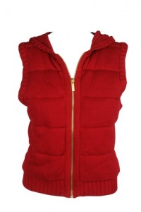 MICHAEL Michael Kors Womens Hooded Knit Zip Up Cushion Vest MICHAEL Michael Kors Womens Hooded Knit Zip Up Cushion Vest