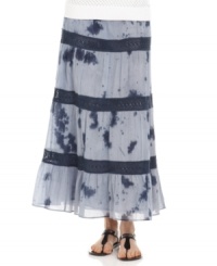Go boho-chic with this petite tie-dye & crochet MICHAEL Michael Kors maxi skirt -- perfect for a breezy spring look! Go boho-chic with this petite tie-dye & crochet MICHAEL Michael Kors maxi skirt -- perfect for a breezy spring look!