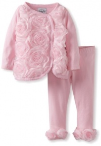 Mud Pie Baby-Girls Newborn Rosette Kimono Set, Pink, 9-12 Months