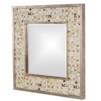 Howard Elliott 14233 Bonnie Cream, Light Green & Brown Ceramic Tile Inset Mirror w/Brushed Silver Leaf Trim Howard Elliott 14233 Bonnie Cream, Light Green & Brown Ceramic Tile Inset Mirror w/Brushed Silver Leaf Trim