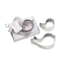 Kate Aspen Tweet Baby Mamma and Baby Bird Stainless-Steel Cookie Cutters, Blue Kate Aspen Tweet Baby Mamma and Baby Bird Stainless-Steel Cookie Cutters, Blue
