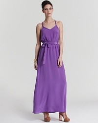 This Charlie Jade maxi dress meets the season with a gorgeous royal hue. Featuring a braided neckline and straps, the silhouette moves through your schedule with the ease of flowing silk for effortless chic. This Charlie Jade maxi dress meets the season with a gorgeous royal hue. Featuring a braided neckline and straps, the silhouette moves through your schedule with the ease of flowing silk for effortless chic.