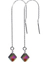 Sterling Silver Vitrail Medium Crystal Threader Ear Wire String Earrings Made with Swarovski Elements
