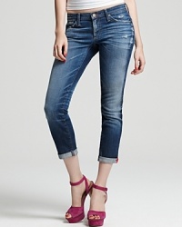 A cropped silhouette makes these generously faded AG Adriano Goldschmied skinny jeans the perfect pair to showcase the season's color-pop shoes. A cropped silhouette makes these generously faded AG Adriano Goldschmied skinny jeans the perfect pair to showcase the season's color-pop shoes.