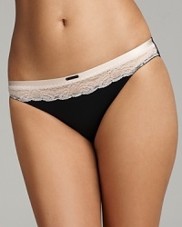 A basic bikini in a flattering silhouette with tonal floral lace trim. Style #F3308 A basic bikini in a flattering silhouette with tonal floral lace trim. Style #F3308