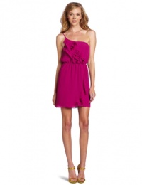 BCBGeneration Women's Ruffle Layered Dress, Berry, XX-Small