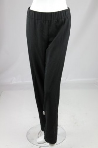 Jones New York Womens Black Straight Leg Gathered Waist Pants XS