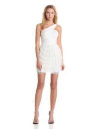 BCBGMAXAZRIA Women's Ella Pleated One Shoulder Cocktail Dress, Gardenia, 4 BCBGMAXAZRIA Women's Ella Pleated One Shoulder Cocktail Dress, Gardenia, 4