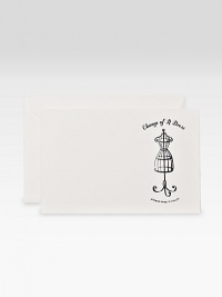 The quintessential combination of wit and whimsy, these 10 change of address cards are adorned with an iconic iron mannequin. Set of 10 notecards and envelopesInkjet and laser printable4.25W X 6.4HMade in USA