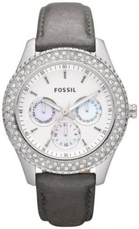 Fossil Women's ES2995 Stella Leather Pewter Watch Fossil Women's ES2995 Stella Leather Pewter Watch
