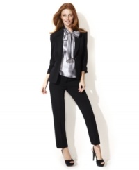 The modern skinny silhouette comes to suiting! Nine West's pants offer fashionable office style. The modern skinny silhouette comes to suiting! Nine West's pants offer fashionable office style.