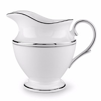 Double bands of platinum set in a distinctive Lenox pattern are an elegant accompaniment to your favorite recipes. Double bands of platinum set in a distinctive Lenox pattern are an elegant accompaniment to your favorite recipes.