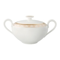 The Samarkand bone china collection by Villeroy & Boch combines stylish, exotic elements with timeless elegance. Precious golden bands and chains decorate this pure white bone china pattern. Warm ivory tones add a harmonious touch. Mix and match with coordinating Mosaic-designed pieces for a look that is truly your own. The Samarkand bone china collection by Villeroy & Boch combines stylish, exotic elements with timeless elegance. Precious golden bands and chains decorate this pure white bone china pattern. Warm ivory tones add a harmonious touch. Mix and match with coordinating Mosaic-designed pieces for a look that is truly your own.