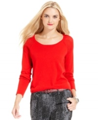 Layer up in DKNY Jeans' petite sweater - it looks especially chic with printed jeans. Layer up in DKNY Jeans' petite sweater - it looks especially chic with printed jeans.