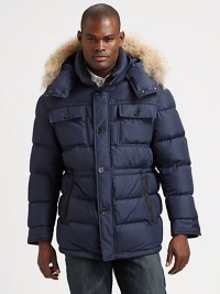 Trimmed with natural coyote fur, this hooded nylon parka is quilted to perfection with convenient chest and waist pockets, making it a cold-weather must-have.Button-frontDetachable fur-trimmed hoodChest flap, waist slash pocketsDrawstring waistAbout 32 from shoulder to hemDown fillPolyesterDry cleanImportedFur origin: Canada Trimmed with natural coyote fur, this hooded nylon parka is quilted to perfection with convenient chest and waist pockets, making it a cold-weather must-have.Button-frontDetachable fur-trimmed hoodChest flap, waist slash pocketsDrawstring waistAbout 32 from shoulder to hemDown fillPolyesterDry cleanImportedFur origin: Canada
