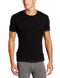 Icebreaker Men's Short Sleeve Crewe Top (Black/Mineral, Medium) Icebreaker Men's Short Sleeve Crewe Top (Black/Mineral, Medium)