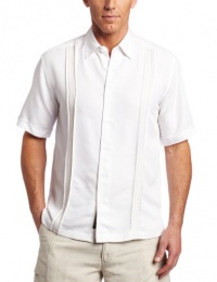 Cubavera Men's Short Sleeve Front Tuck Stitch Shirt