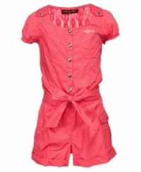 It's the little things. Details like lace dress up this romper from Baby Phat to give her superstar style. (Clearance) It's the little things. Details like lace dress up this romper from Baby Phat to give her superstar style. (Clearance)