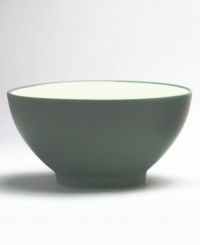 Mix and match these splashes of color for a tabletop with endless possibility! The modern coupe shape and two-tone hues mean this rice bowl will bring life to any décor. Select pieces in your favorite shades to create a customized dinnerware collection. Mix and match these splashes of color for a tabletop with endless possibility! The modern coupe shape and two-tone hues mean this rice bowl will bring life to any décor. Select pieces in your favorite shades to create a customized dinnerware collection.