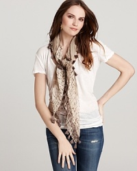 Make a nod to neutrals with this Eileen Fisher scarf that is all flourish and flair. Make a nod to neutrals with this Eileen Fisher scarf that is all flourish and flair.