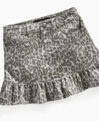 Jungle boogie. Fun ruffles on this leopard-print skirt from Baby Phat will make her want to dance. Jungle boogie. Fun ruffles on this leopard-print skirt from Baby Phat will make her want to dance.