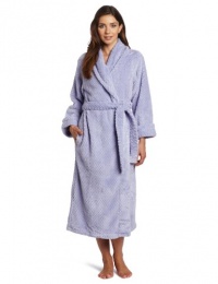 Casual Moments Women's Shawl Collar Wrap Powder Puff Pattern Robe Casual Moments Women's Shawl Collar Wrap Powder Puff Pattern Robe