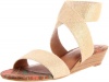 Lucky Women's Hunter Wedge Sandal,Natural/Gold Metallic,5.5 M US