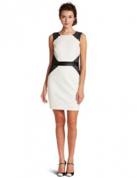 laundry BY SHELLI SEGAL Women's Color Blocked Ponte and Lace Dress, Warm White, 0 laundry BY SHELLI SEGAL Women's Color Blocked Ponte and Lace Dress, Warm White, 0