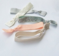 5 Hair Ties, Silver Peach by Lucky Girl Hair Ties 5 Hair Ties, Silver Peach by Lucky Girl Hair Ties