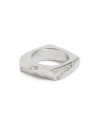 GUESS Silver-Tone Textured Ring, SILVER (7)