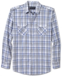 Your weekend warrior is here. This American Rag plaid shirt will lead in your casual rotation. Your weekend warrior is here. This American Rag plaid shirt will lead in your casual rotation.