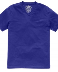 Live in color. Let this American Rag v-neck tee break you out of the box of basic black and white. Live in color. Let this American Rag v-neck tee break you out of the box of basic black and white.