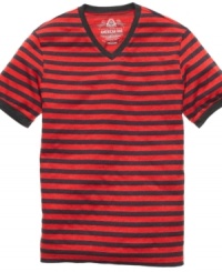 With a clean, casual stripe, American Rag takes a basic piece and makes it bold. With a clean, casual stripe, American Rag takes a basic piece and makes it bold.