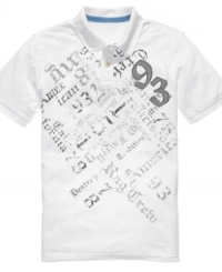 Cultivate your collegiate prep look with this graphic polo from American Rag. Cultivate your collegiate prep look with this graphic polo from American Rag.