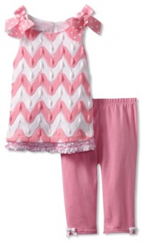 Bonnie Jean Girls 2-6X Flamestitch Legging Set, Pink, 4T Bonnie Jean Girls 2-6X Flamestitch Legging Set, Pink, 4T